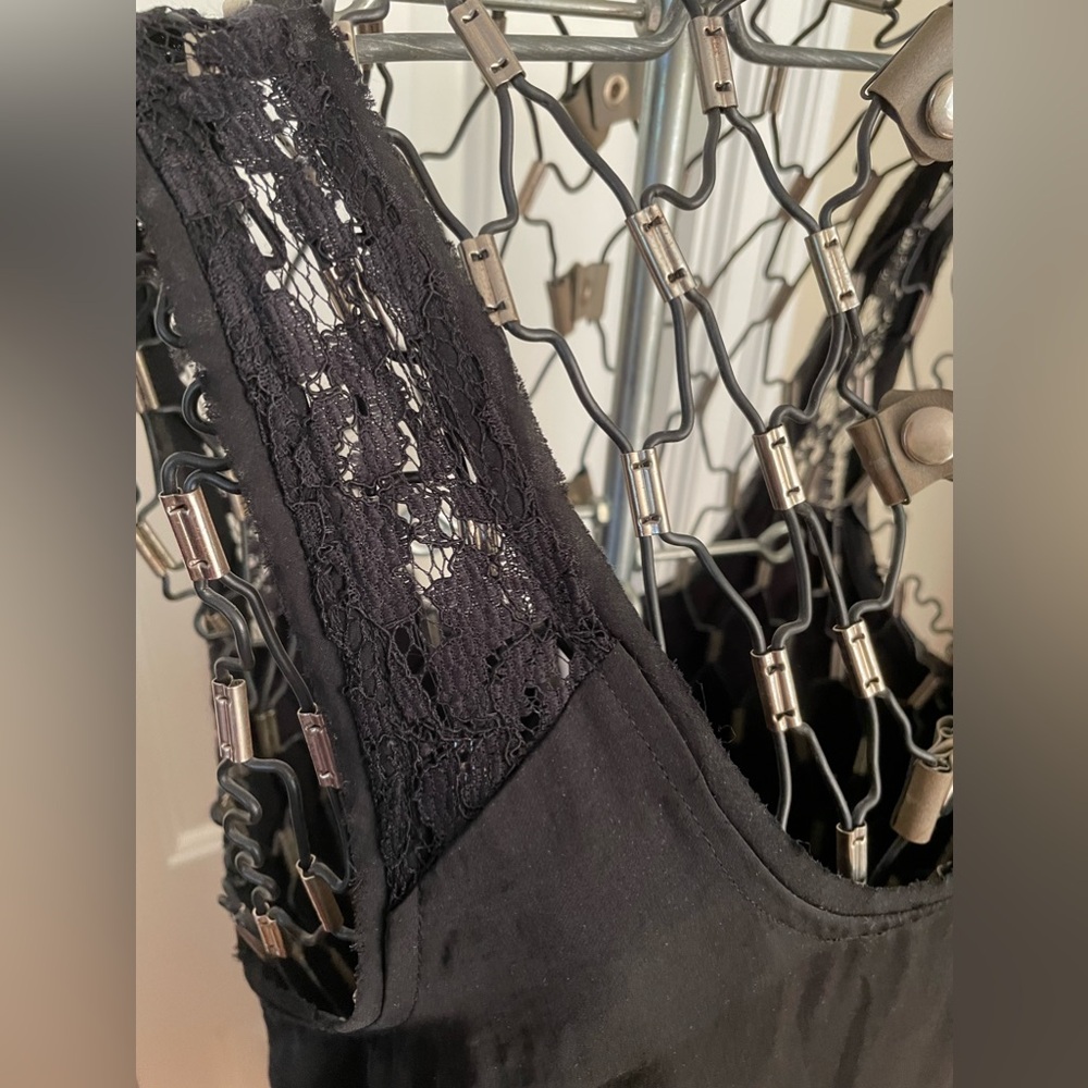 Free People Black Shift or Slip Dress w/ Lace Details Size 4 - Picture 4 of 12